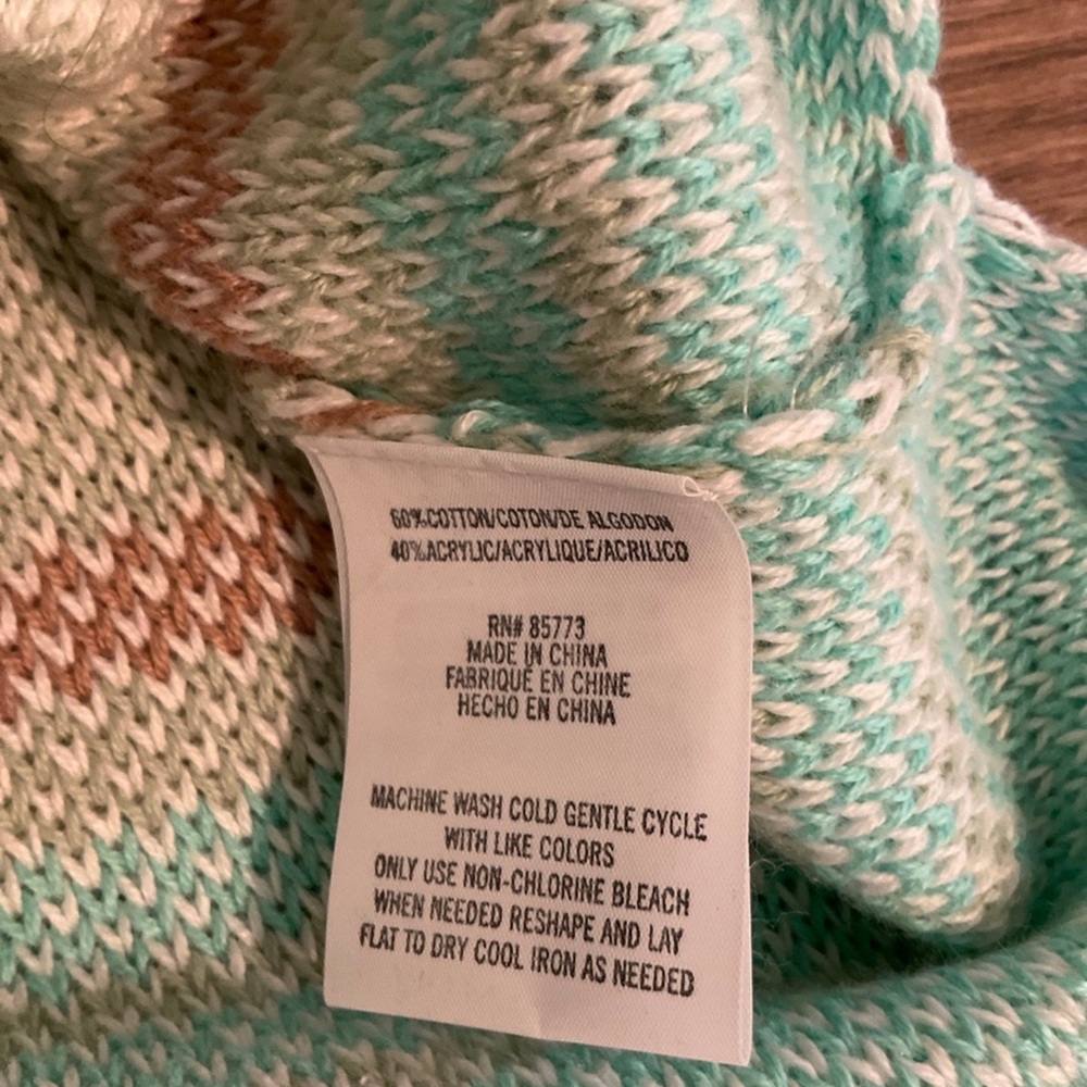 O’Neill pink, mint green, white striped Hoodie sweater, S, NWT! - Picture 7 of 7
